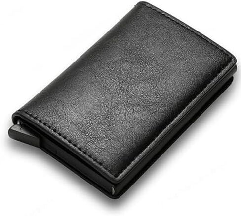 Simplofficial SIMPL Toggl™ Wallet Men's Genuine Leather Wallet RFID Blocking Credit Card Holder Minimalist (Black) in Saudi Arabia