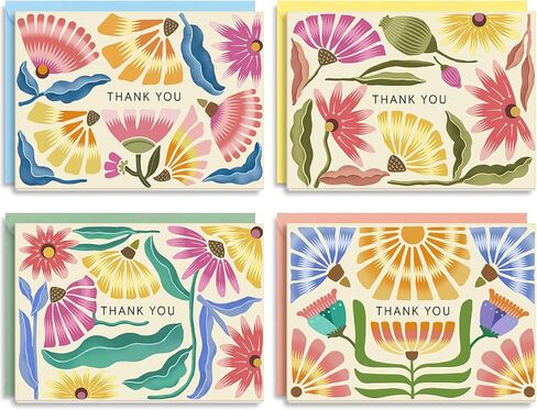 بطاقات شكر مع مظاريف، 32 حزمة من بطاقات المعايدة الفارغة، مجموعة قرطاسية كبيرة لأعياد الميلاد، الزفاف، استحمام الطفل، التخرج، حفل الزفاف، الأعمال in Kuwait