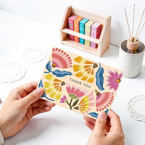 بطاقات شكر مع مظاريف، 32 حزمة من بطاقات المعايدة الفارغة، مجموعة قرطاسية كبيرة لأعياد الميلاد، الزفاف، استحمام الطفل، التخرج، حفل الزفاف، الأعمال in Kuwait