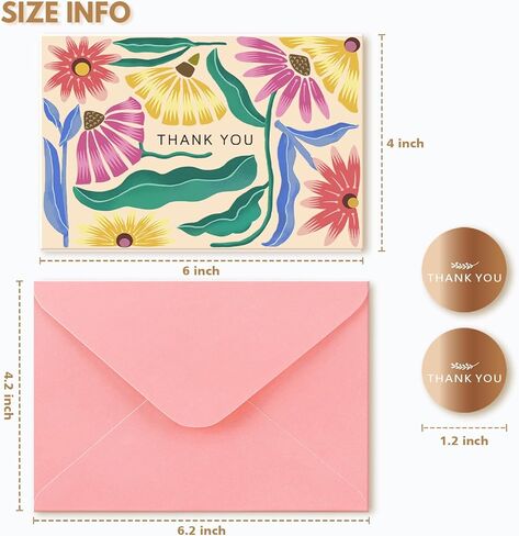 بطاقات شكر مع مظاريف، 32 حزمة من بطاقات المعايدة الفارغة، مجموعة قرطاسية كبيرة لأعياد الميلاد، الزفاف، استحمام الطفل، التخرج، حفل الزفاف، الأعمال in Kuwait