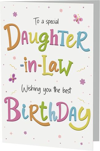 Birthday Card for Daughter-in-Law – Colourful A5 Greeting Card with Printed Verse – Premium UK Made Design in Kuwait