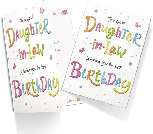 Birthday Card for Daughter-in-Law – Colourful A5 Greeting Card with Printed Verse – Premium UK Made Design in Kuwait