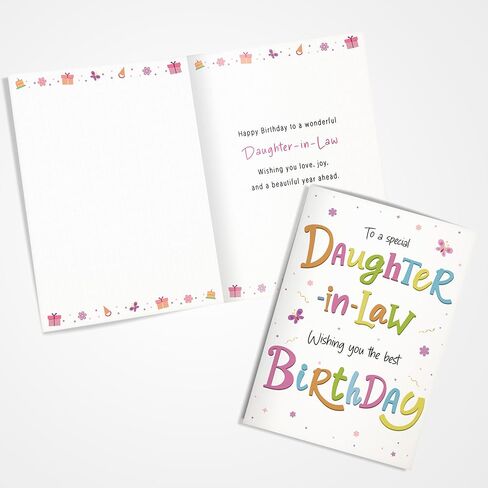 Birthday Card for Daughter-in-Law – Colourful A5 Greeting Card with Printed Verse – Premium UK Made Design in Kuwait