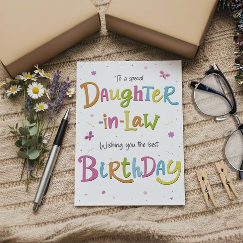 Birthday Card for Daughter-in-Law – Colourful A5 Greeting Card with Printed Verse – Premium UK Made Design in Kuwait