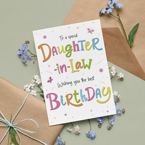 Birthday Card for Daughter-in-Law – Colourful A5 Greeting Card with Printed Verse – Premium UK Made Design in Kuwait
