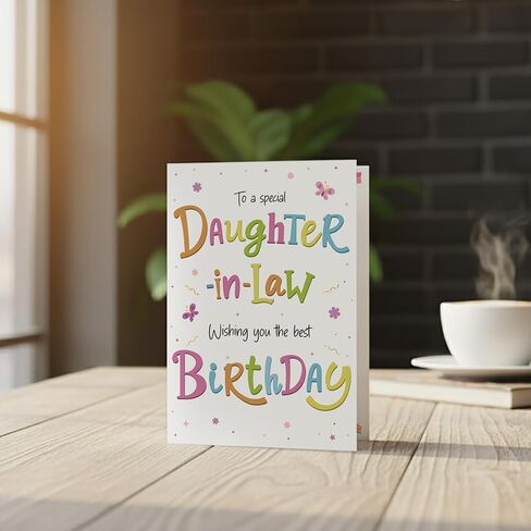 Birthday Card for Daughter-in-Law – Colourful A5 Greeting Card with Printed Verse – Premium UK Made Design in Kuwait