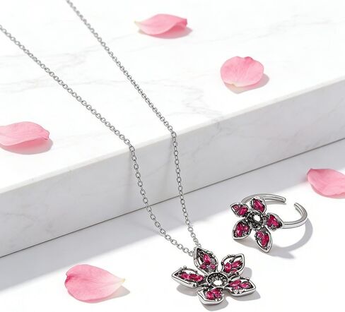 2 Pcs Fashion Alloy Women Jewelry, Elegance Women Necklace and Ring Set, Whether it's Valentine's Day or any Other Holiday, it Makes an Excellent Gift for Family, Friends, or Your Girlfriend. in Saudi Arabia