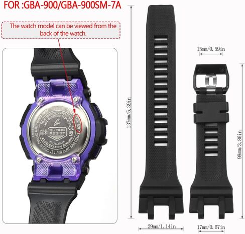 GBA900UU Replacement Band Compatible with G-Shock GBA900 GBD-900 Resin Watch Strap GBA900UU-5A Bracelet With Adapter in Saudi Arabia