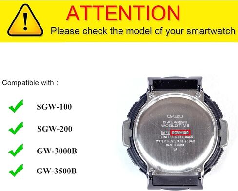 حزام ساعة بإبزيم مغناطيسي قابل للطي من السيليكون مناسب لحزام بديل متين من Casio SGW-100/SGW-200/GW-3000B/GW-3500B-20mm (الرجال والنساء) in Kuwait