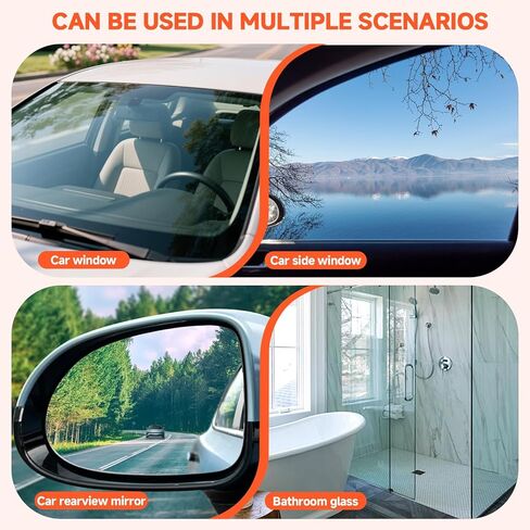 Car Windshield Cleaner with Glass Emulsion – 2pcs Oil Film Remover for Car Windows, Removes Grease, Stains & Haze for Crystal Clear Vision, Lightweight & Easy Grip Design in Saudi Arabia