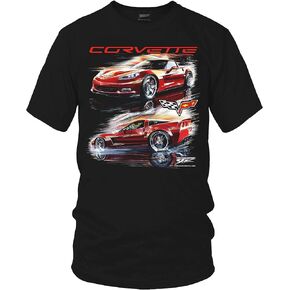 تي شيرت Wicked Metal Corvette C6 Red Blur، 100% قطن، كم قصير، أسود، M-5XL in Kuwait