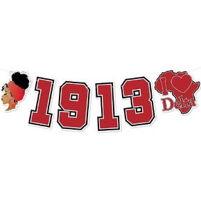 1913 دلتا نادي نسائي راية - لا DIY 1913 دلتا نادي نسائي زينة للنساء السود نادي نسائي جمعية لوازم الحفلات بريق in Kuwait