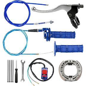 Mini Bike Throttle Assembly and Mini Bike Drum Brake Lever Replacement for CT200U CT200U-EX BT200X Baja Warrior Massimo MB200 Predator 200cc 196cc 6.5hp Parts 7/8 22mm Handlebar Grips (Blue) in Kuwait