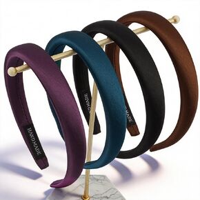 TODDER 4 قطع عصابات رأس مخملية للنساء والفتيات، من الساتان الناعم السميك عصابات رأس أنيقة لحفلات اليوجا والحياة اليومية أسود بني أزرق أرجواني in Kuwait