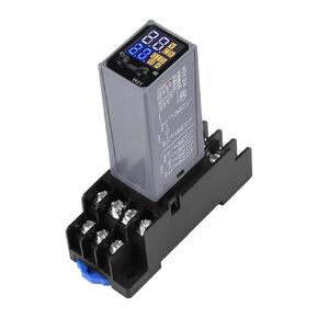 مرحل الوقت الرقمي H3Y-2/4 مع شاشة LCD، طاقة تيار مستمر 12 فولت، أوضاع توقيت مزدوجة، حماية محكمة الغلق، معتمد من CE (تيار مستمر 24 فولت) in Kuwait
