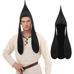 Medieval Coif Cap Thrace Hood Cowl with Ear Flaps Hat Headwear Victorian Mens Costume Accessories in Kuwait