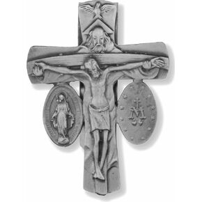 مشبك قناع من البيوتر من آينير جود شيبرد كرييشنز مع ميدالية معجزة (صليب الثالوث المقدس) in Kuwait