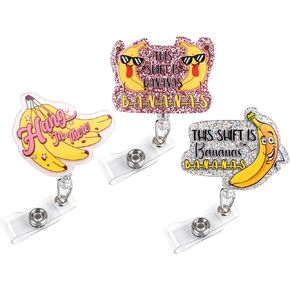 بكرة شارة زهرة مضحكة 3 عبوات، حامل شارة بطاقة الهوية قابل للسحب، لطيف مناسب للممرضات وعمال المكاتب والمديرين والطلاب (زهرة) in Kuwait