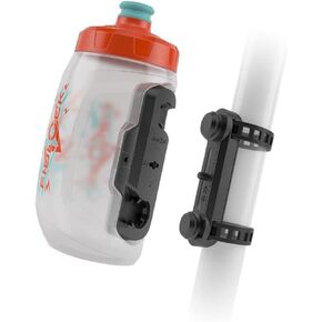 FIDLOCK Twist Bottle 600 & Uni Base Set - Bike Water Bottle Holder with No Screws & Attached Bottle - Cage Free Magnetic Rack, Dishwasher Safe - Smoke in Kuwait