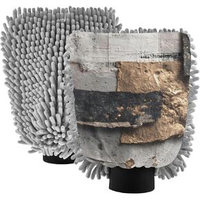 قفاز غسيل السيارات من AIXIWAWA، قفاز غسيل فاخر بطباعة الصخور، خالٍ من الخدوش، ماص للماء، 2 عبوة متوسطة الحجم in Kuwait