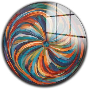 Venodeco Tempered Glass Wall Art,Abstract Wall Painting, Home Decor, Housewarming Gift, Wall Hangings, Round Decor, Stained Glass Art in Saudi Arabia