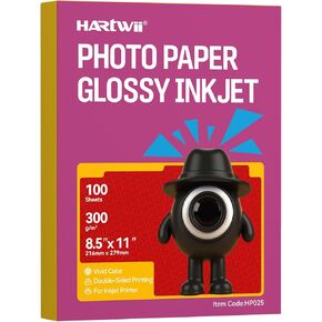 100 ورقة سميكة على الوجهين ثقيلة الوزن من ورق الصور اللامع الفاخر مقاس 8.5 × 11 بوصة 300 جم لكل متر مربع 80 رطل فقط للطابعة النافثة للحبر الاحترافية وحبر الصبغ لورق الكتيبات وورق النشرات in Kuwait