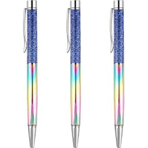 3 عبوات من أقلام حبر جاف باللون الذهبي الوردي، قلم لامع على شكل زهرة لطيفة، قلم رمل سائل، حبر أسود، أقلام هدية للنساء والفتيات، عيد الميلاد، الزفاف، عيد الميلاد (اللون أ) in Kuwait