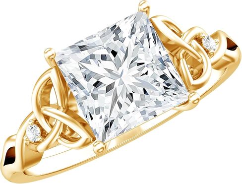 Certified Lab Grown Diamond 1 Carat Engagement Ring, Ef-Vs Quality, Diamond Princess Cut Ring - Unique Gift For Women in Saudi Arabia