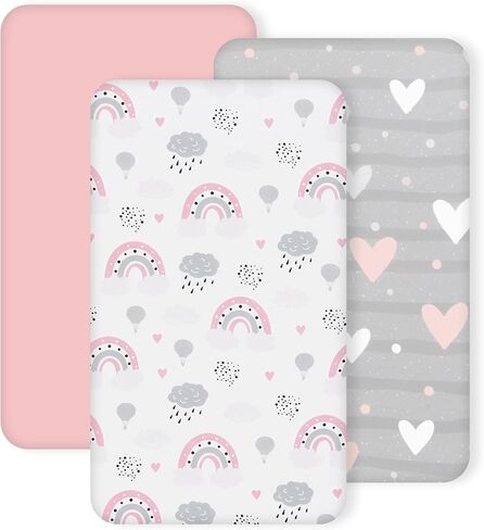 ملاءات سرير للأطفال الأولاد والبنات، مجموعة ملاءات سرير أطفال مناسبة لمرتبة سرير الأطفال ذات الحجم القياسي، ناعمة وصديقة للبشرة، 52 × 28، عبوتان، أخضر نعناعي in Kuwait