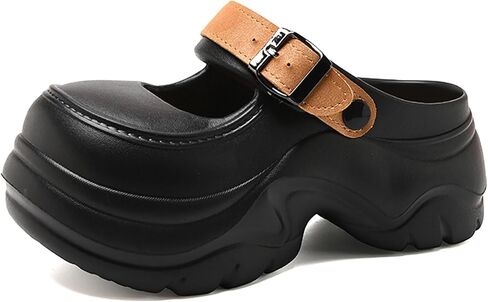 Women EVA Chunky Platform Cloud Clogs Slides With Adjust Buckle Straps Comfort Arch Support Breathable Round Closed Toe Platform Walking Beach Mary Jane Sandals for Garden Summer Outdoor Pool in Saudi Arabia