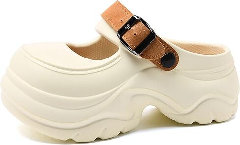 Women EVA Chunky Platform Cloud Clogs Slides With Adjust Buckle Straps Comfort Arch Support Breathable Round Closed Toe Platform Walking Beach Mary Jane Sandals for Garden Summer Outdoor Pool in Saudi Arabia