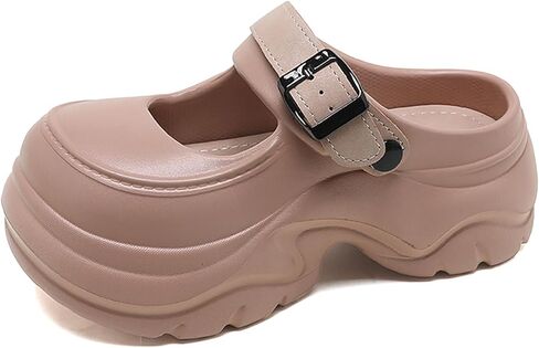 Women EVA Chunky Platform Cloud Clogs Slides With Adjust Buckle Straps Comfort Arch Support Breathable Round Closed Toe Platform Walking Beach Mary Jane Sandals for Garden Summer Outdoor Pool in Saudi Arabia