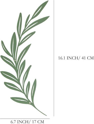 AIM & GGKK Sage Green Metal Olive Branch Leaf Wall Decor - Rustic Botanical Metal Wall Art for Living Room, Bathroom, Dining Room - Elegant Leaf Art Decor in Saudi Arabia