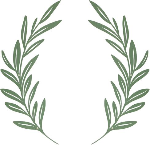 AIM & GGKK Sage Green Metal Olive Branch Leaf Wall Decor - Rustic Botanical Metal Wall Art for Living Room, Bathroom, Dining Room - Elegant Leaf Art Decor in Kuwait