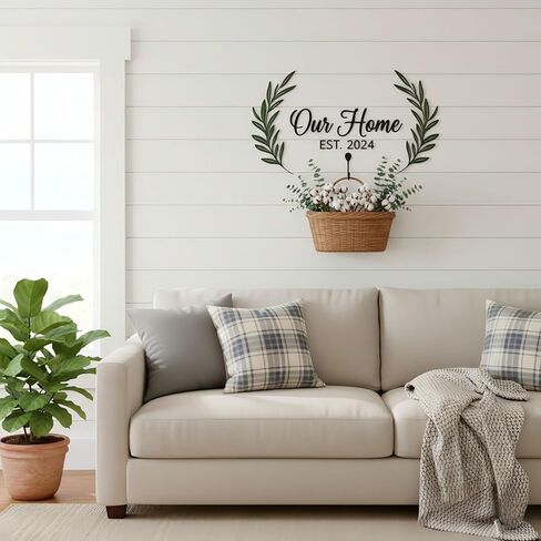 AIM & GGKK Sage Green Metal Olive Branch Leaf Wall Decor - Rustic Botanical Metal Wall Art for Living Room, Bathroom, Dining Room - Elegant Leaf Art Decor in Kuwait