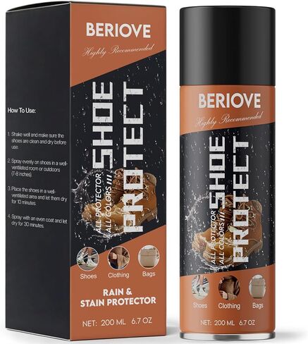 رذاذ حماية الأحذية من بيريوف - طارد للماء للمطر والبقع - رذاذ واقي من الجلد السويدي رذاذ مقاوم للماء - رذاذ مقاوم للماء للأحذية الرياضية المصنوعة من جلد النوبوك من جلد الغزال 6.76 أونصة in Kuwait