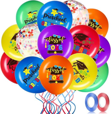 50 Pieces 12 Inches Preschool Graduate Party Balloon Decoration Kindergarten Congrats Grad Party Latex Balloon for Pre Elementary Celebration Graduation Class Ceremony School Party Supplies (Lovely) in Saudi Arabia