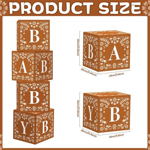 4 قطع من ديكورات حفلات استحمام الطفل المكسيكي، صناديق الأطفال المكسيكية بابيل بيكادو مع حروف دي بارو تيراكوتا، كتل الخامس من مايو دي مايو، ديكور صندوق لكشف الجنس عن عيد ميلاد فييستا صور الدعائم in Kuwait