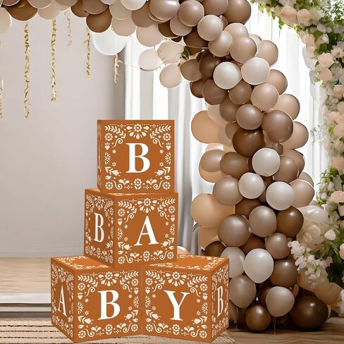 4 قطع من ديكورات حفلات استحمام الطفل المكسيكي، صناديق الأطفال المكسيكية بابيل بيكادو مع حروف دي بارو تيراكوتا، كتل الخامس من مايو دي مايو، ديكور صندوق لكشف الجنس عن عيد ميلاد فييستا صور الدعائم in Kuwait