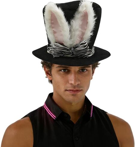Easter Rabbit Ears Hat,Plush Bunny Ear Top Hat Cosplay for Women Men Adults Halloween Party Costume in Kuwait