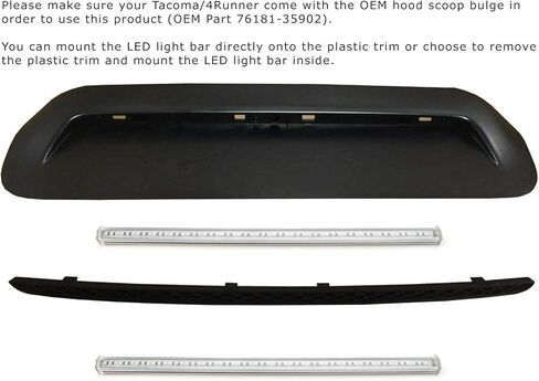 شريط إضاءة iJDMTOY 57-LED شديد السطوع وصلب للغاية ونحيف للغاية، متوافق مع Toyota 2012-2015 Tacoma، 2010-2020 4Runner مع مغرفة غطاء محرك السيارة OEM in Saudi Arabia