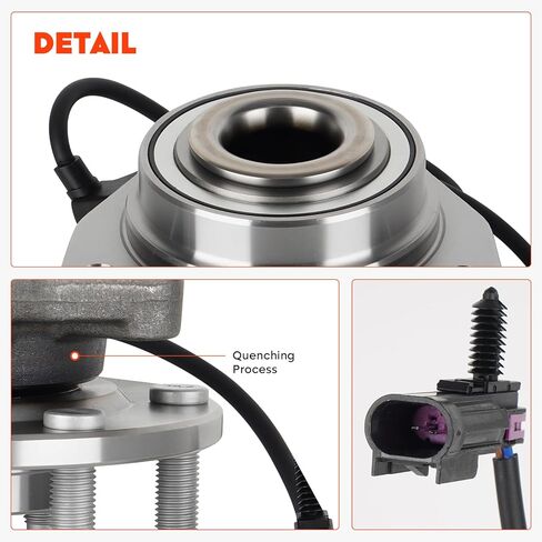 مجموعة محمل محور العجلة الأمامية مناسبة لسيارة Chevy Trailblazer EXT SSR/Buick Rainier 4.2L/ Saab 9-7x 4.2L/ GMC Envoy 4.2L XL XUV/Oldsmobile Bravada/Isuzu Ascender 4.2L 6Lug w/ABS يستبدل 513188 قطعتان in Kuwait