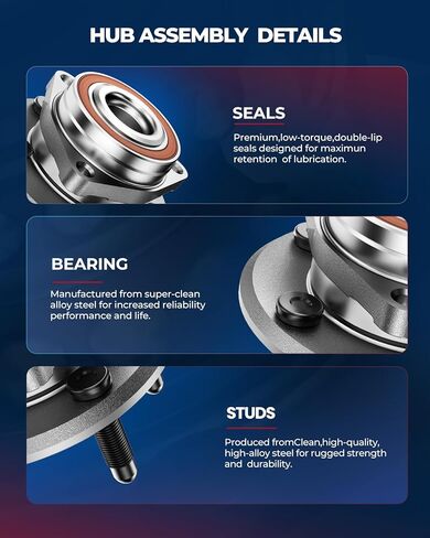 محمل العجلة الأمامية KAX 515158 متوافق مع 2015-2017 Ford Expedition 4WD، 2015-2017 Lincoln Navigator 4WD، 6 العروات مع ABS in Kuwait