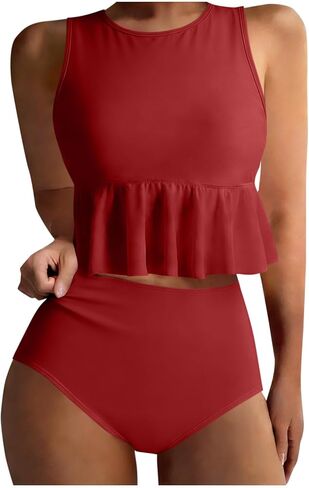 Women's Bikini Sets 2026 High Waisted Swimsuits Two Piece Sexy Full Coverage Bathing Suit Summer Beachwear Swimwear in Kuwait