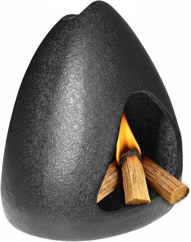 Ceramic Palo Santo Holder with Chimney, Mini Modern Chiminea Incense Sticks Burner Dish, Black Sage Stand Burning Bowl Ideal for Meditation in Saudi Arabia