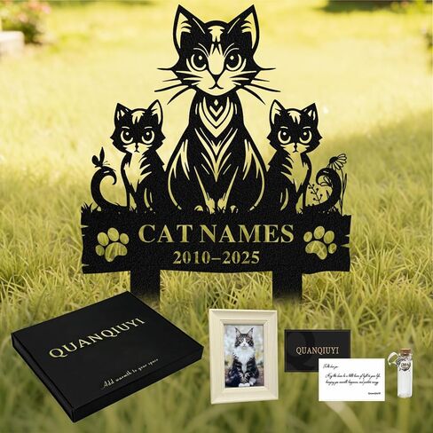 Engraved Cat Memorial Stake - Heartfelt Custom Pet Grave Marker Gift in Saudi Arabia