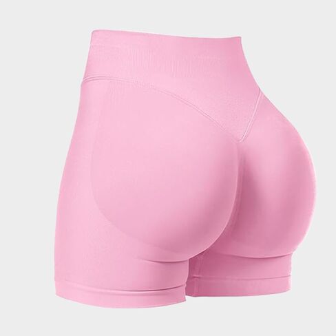 Womens Workout Gym Shorts Seamless Hidden Scrunch Butt Lifting High Waist 4.5" Biker Yoga Shorts in Saudi Arabia