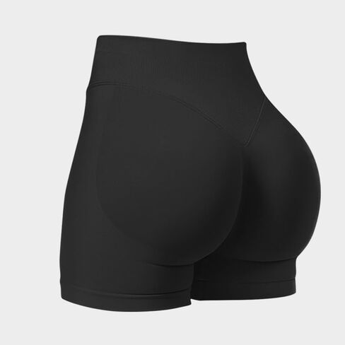 Womens Workout Gym Shorts Seamless Hidden Scrunch Butt Lifting High Waist 4.5" Biker Yoga Shorts in Saudi Arabia