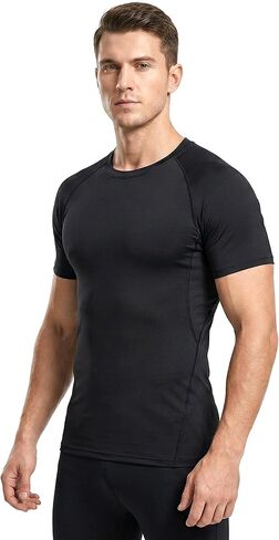 Men's 2 Pack Athletic Shirt Short Sleeve Baselayer Stretch Workout Training Gym Shirts in Saudi Arabia