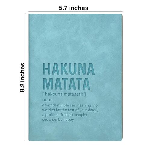 Hakuna Matata Notebook, Motivational Philosophy Journal for Women Men, Hakuna Matata Definition Leather Writing Notebook in Saudi Arabia